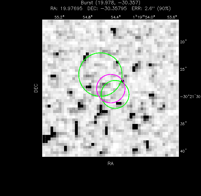 V-band image with the final position and all component positions