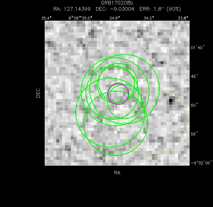 V-band image with the final position and all component positions