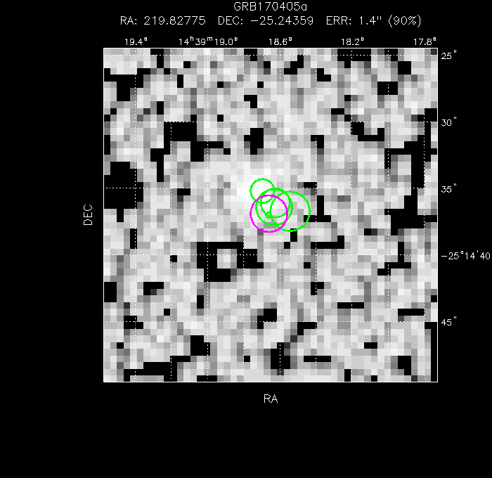 V-band image with the final position and all component positions