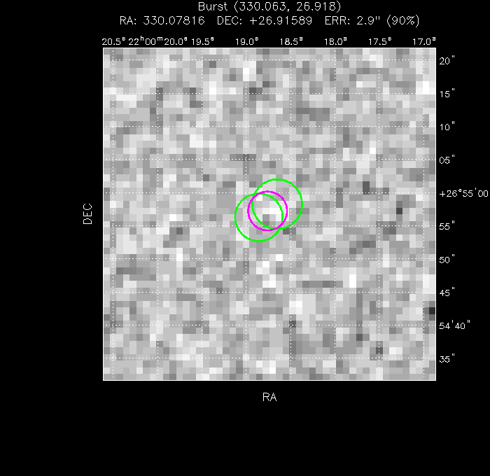 V-band image with the final position and all component positions