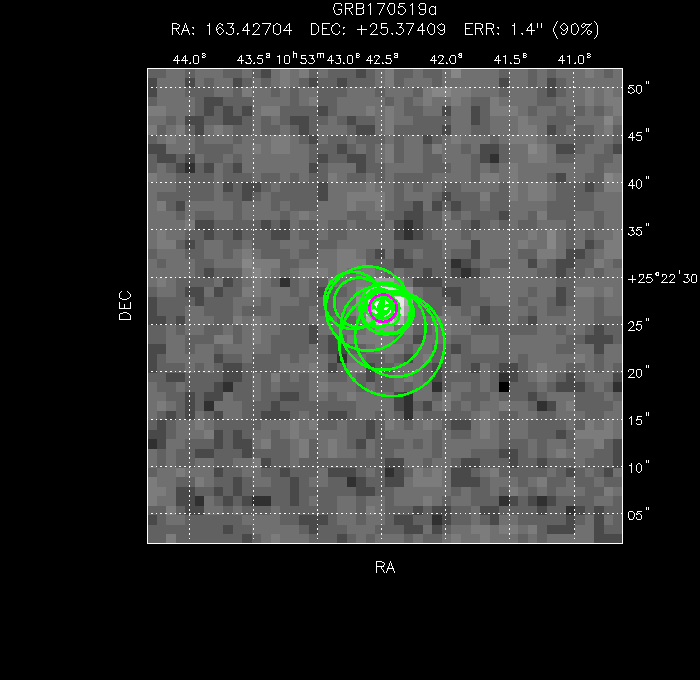 V-band image with the final position and all component positions