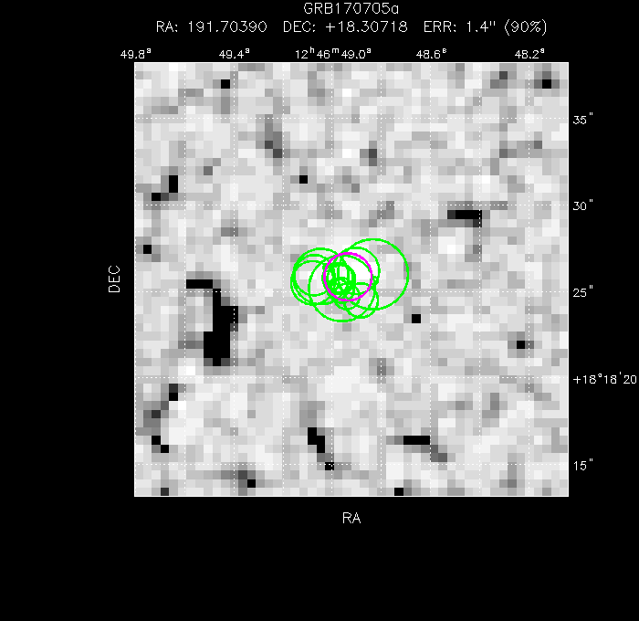 V-band image with the final position and all component positions