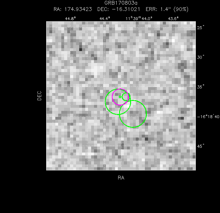 V-band image with the final position and all component positions