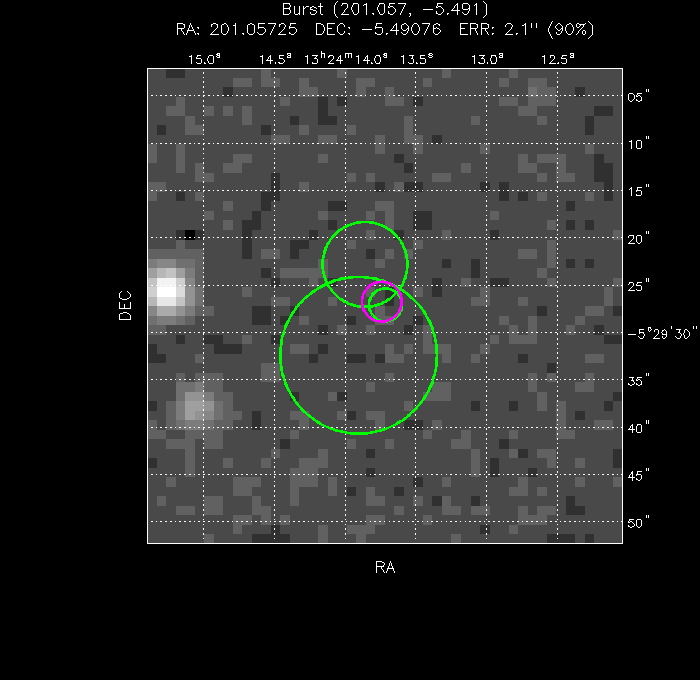 V-band image with the final position and all component positions