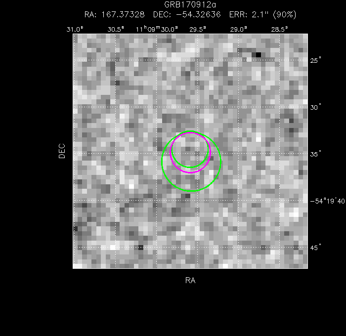 V-band image with the final position and all component positions