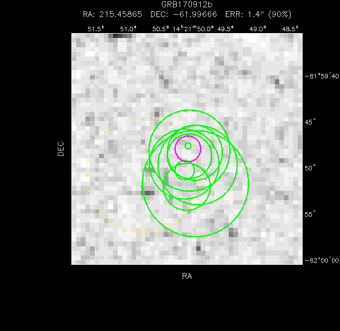 V-band image with the final position and all component positions