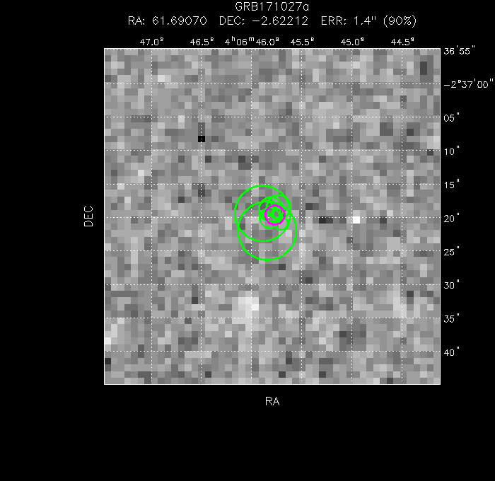 V-band image with the final position and all component positions