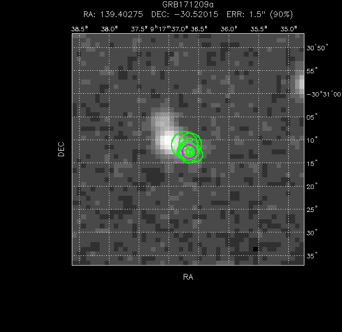 V-band image with the final position and all component positions