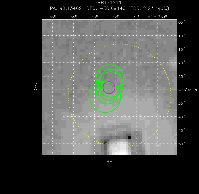 V-band image with the final position and all component positions