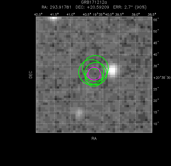 V-band image with the final position and all component positions