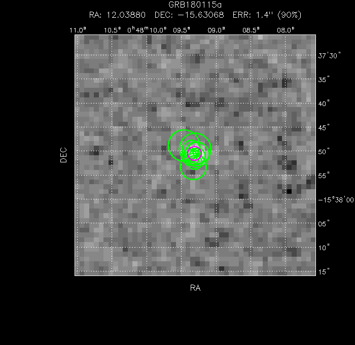 V-band image with the final position and all component positions