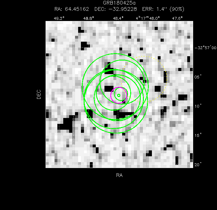 V-band image with the final position and all component positions