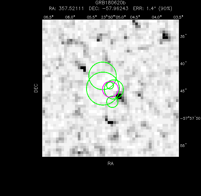 V-band image with the final position and all component positions