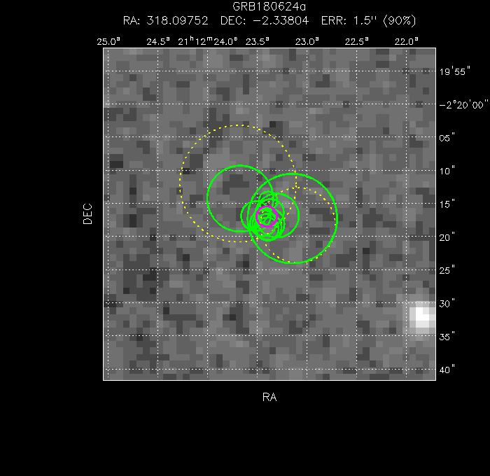 V-band image with the final position and all component positions