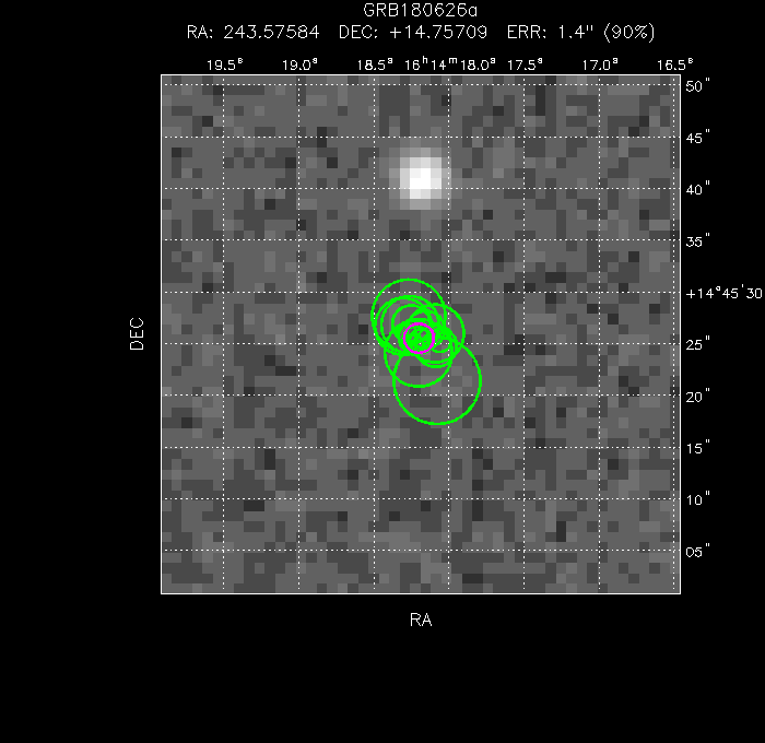 V-band image with the final position and all component positions