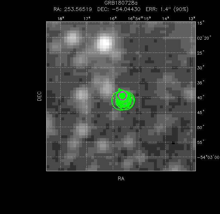 V-band image with the final position and all component positions