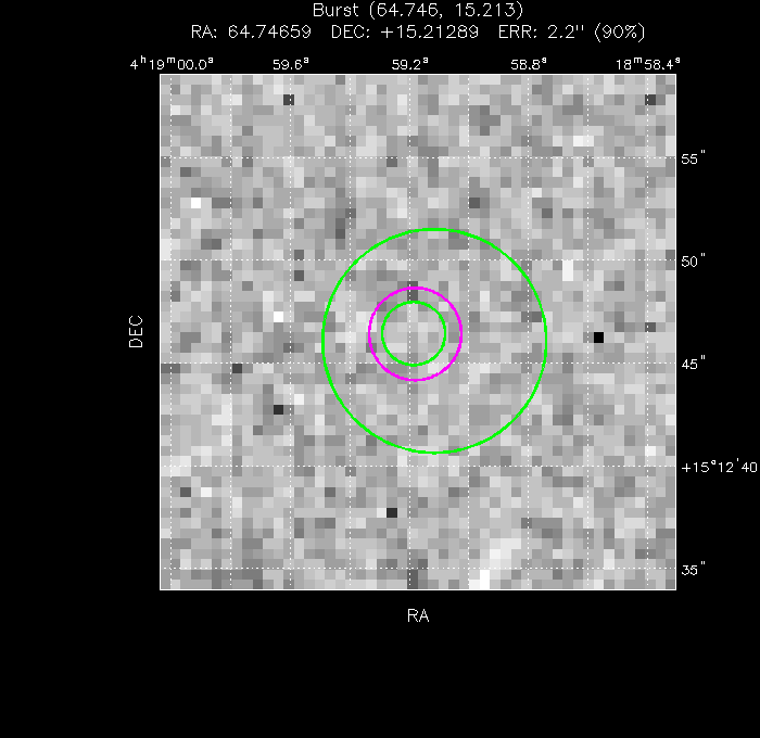 V-band image with the final position and all component positions