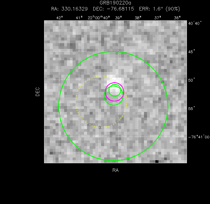 V-band image with the final position and all component positions