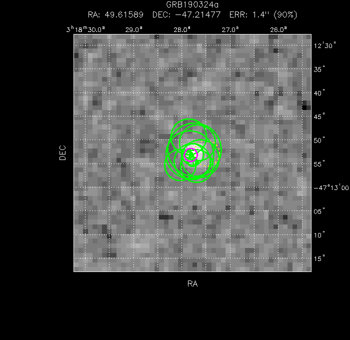 V-band image with the final position and all component positions