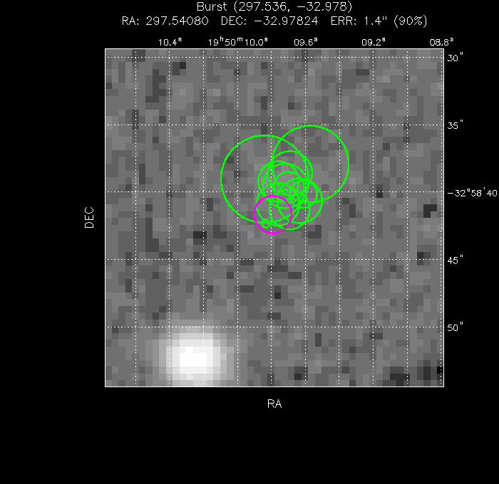 V-band image with the final position and all component positions