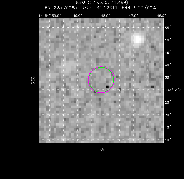 V-band image with the final position and all component positions