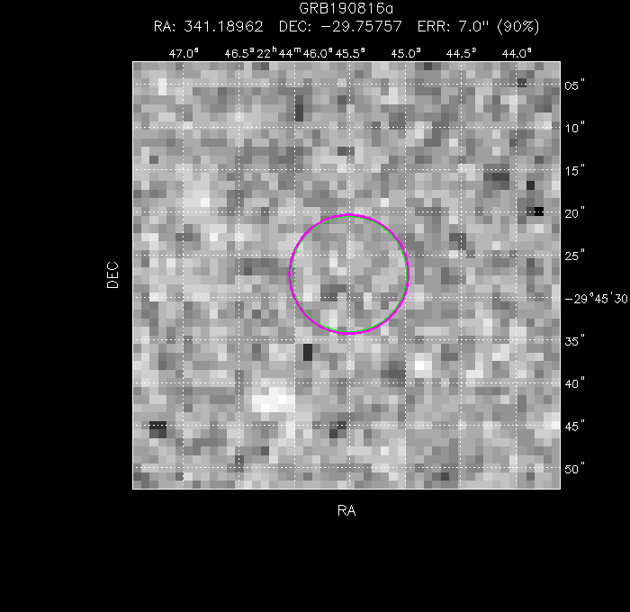 V-band image with the final position and all component positions