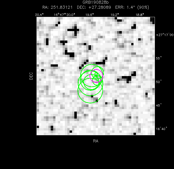 V-band image with the final position and all component positions