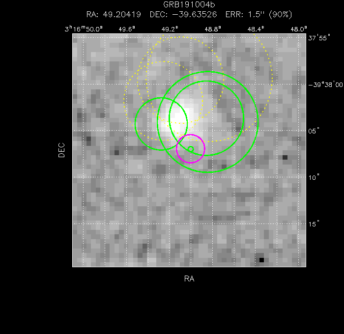 V-band image with the final position and all component positions