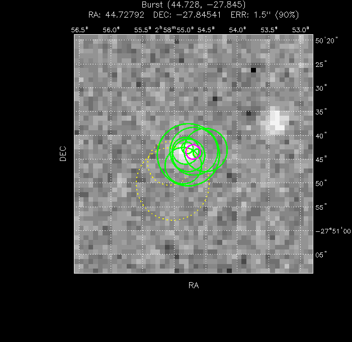 V-band image with the final position and all component positions