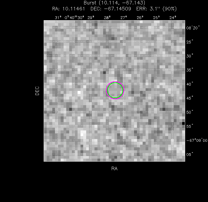 V-band image with the final position and all component positions