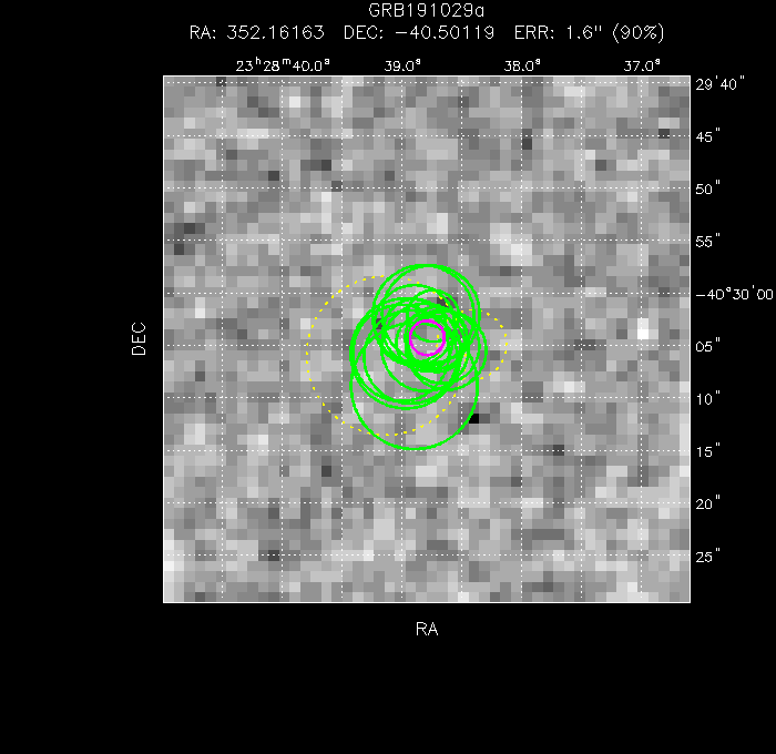 V-band image with the final position and all component positions