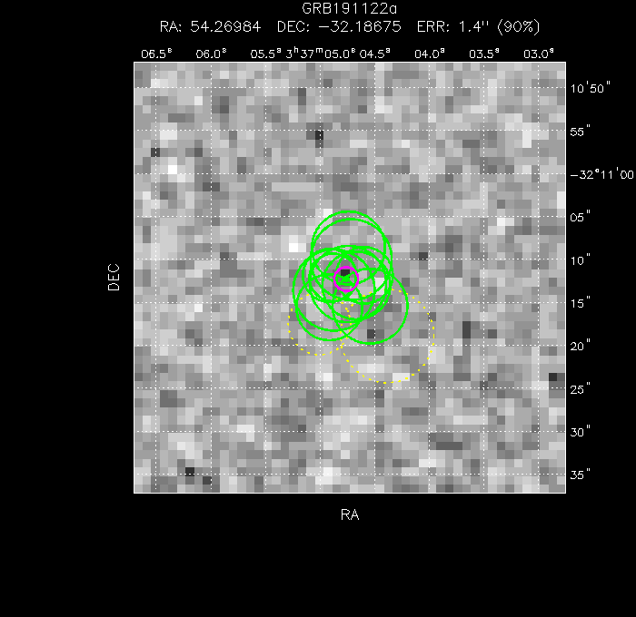 V-band image with the final position and all component positions