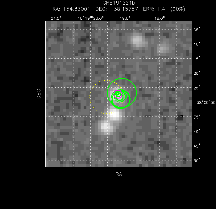 V-band image with the final position and all component positions