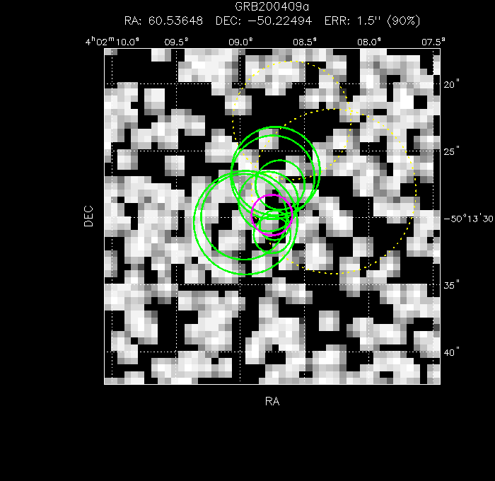 V-band image with the final position and all component positions