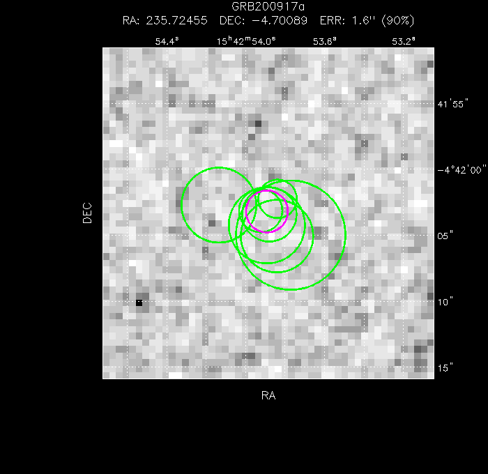 V-band image with the final position and all component positions