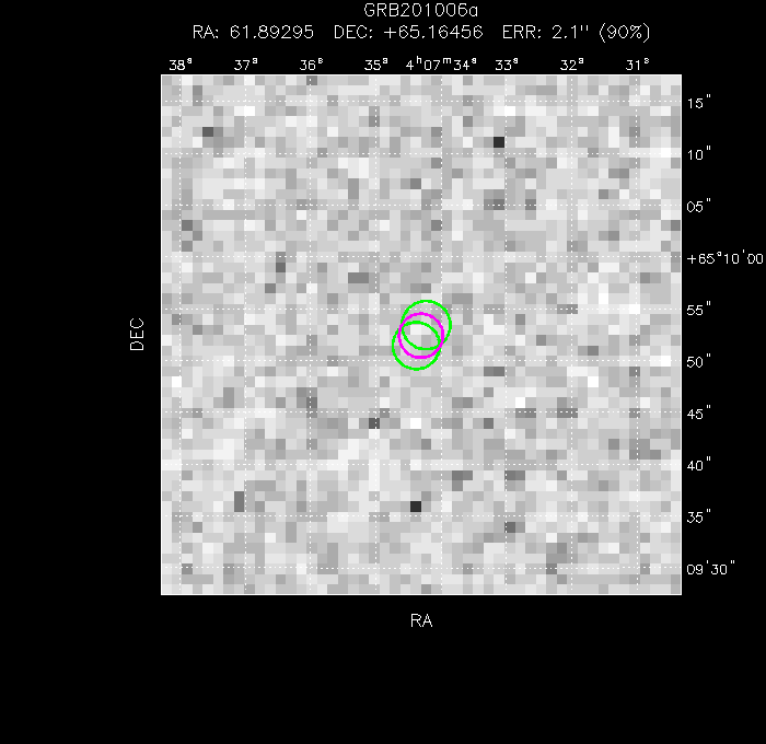 V-band image with the final position and all component positions