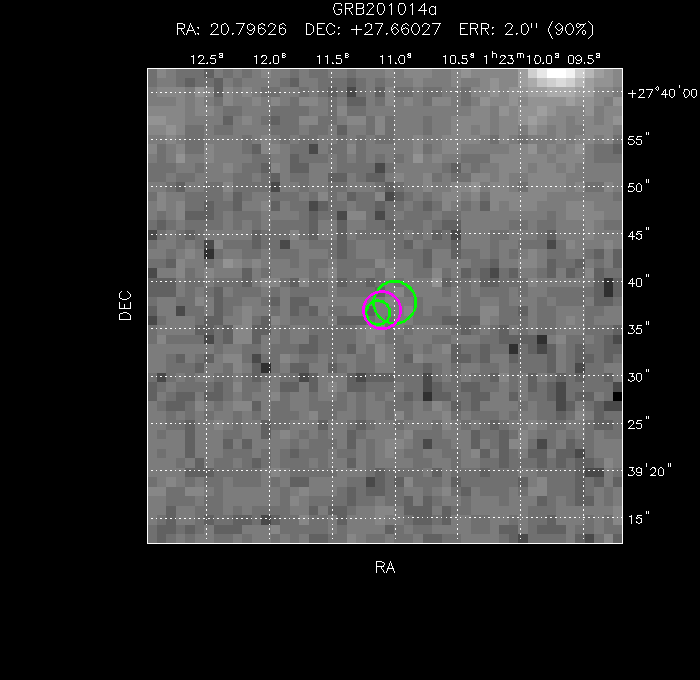 V-band image with the final position and all component positions