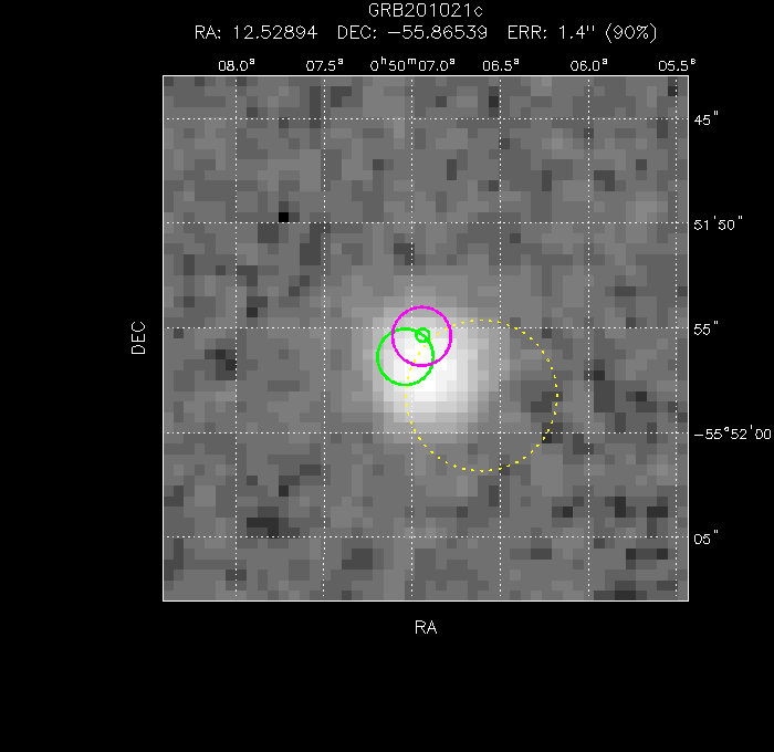 V-band image with the final position and all component positions