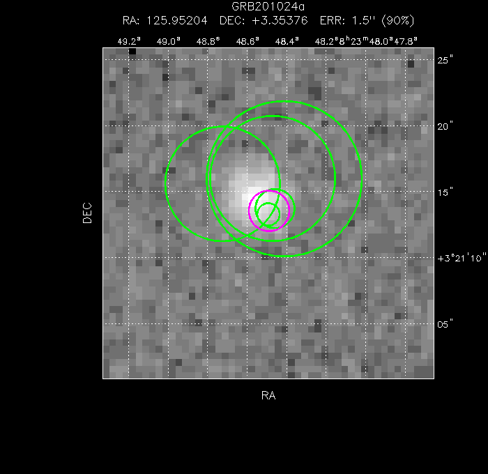 V-band image with the final position and all component positions