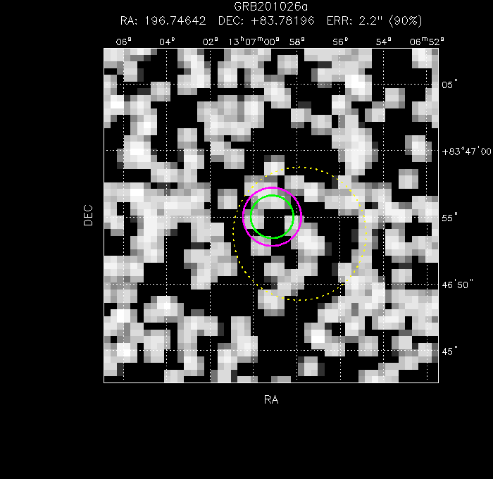 V-band image with the final position and all component positions