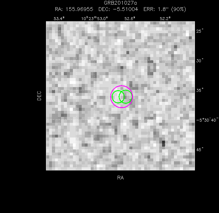 V-band image with the final position and all component positions