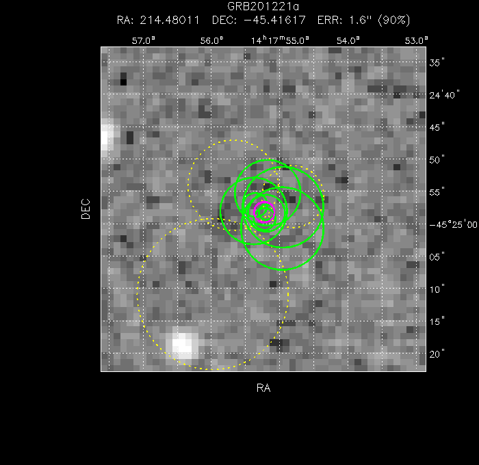 V-band image with the final position and all component positions