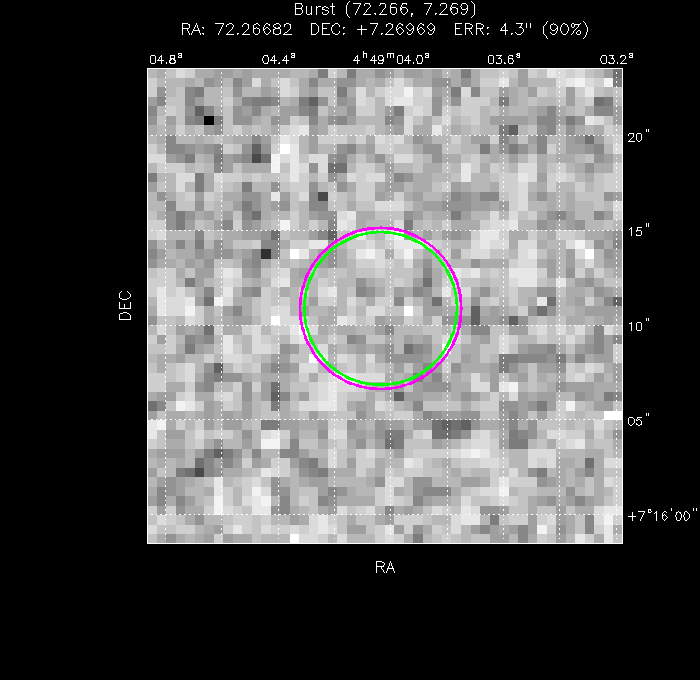 V-band image with the final position and all component positions