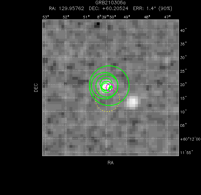 V-band image with the final position and all component positions