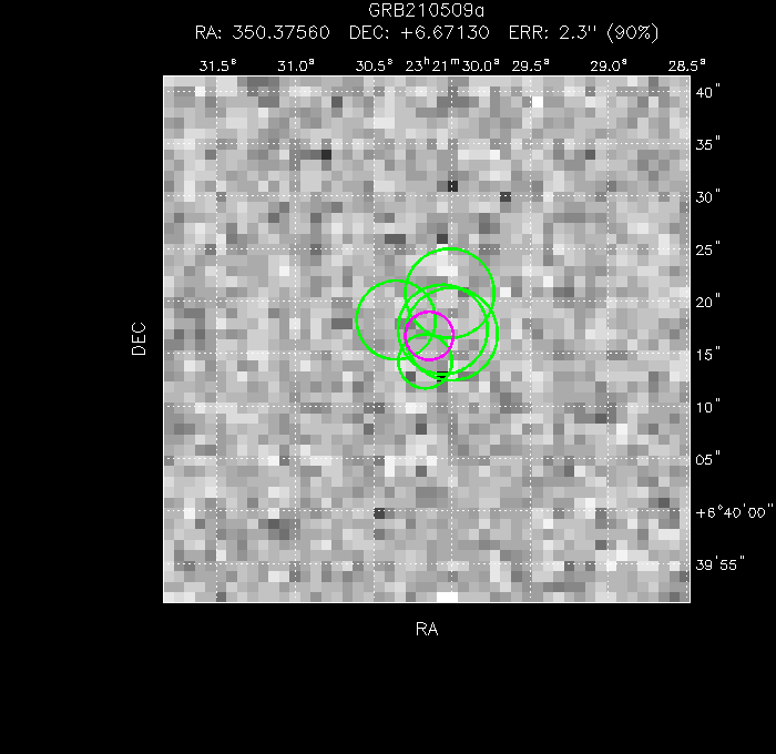 V-band image with the final position and all component positions