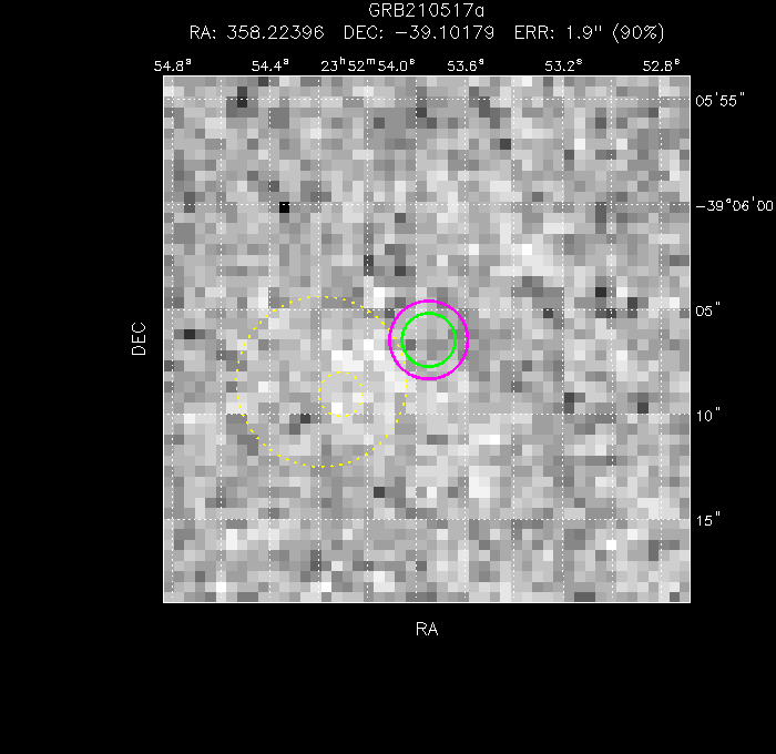 V-band image with the final position and all component positions