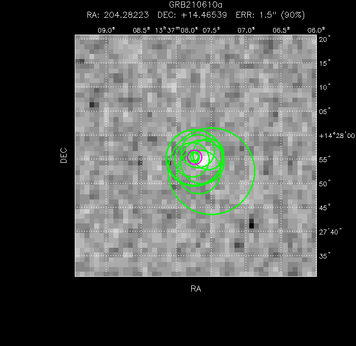 V-band image with the final position and all component positions