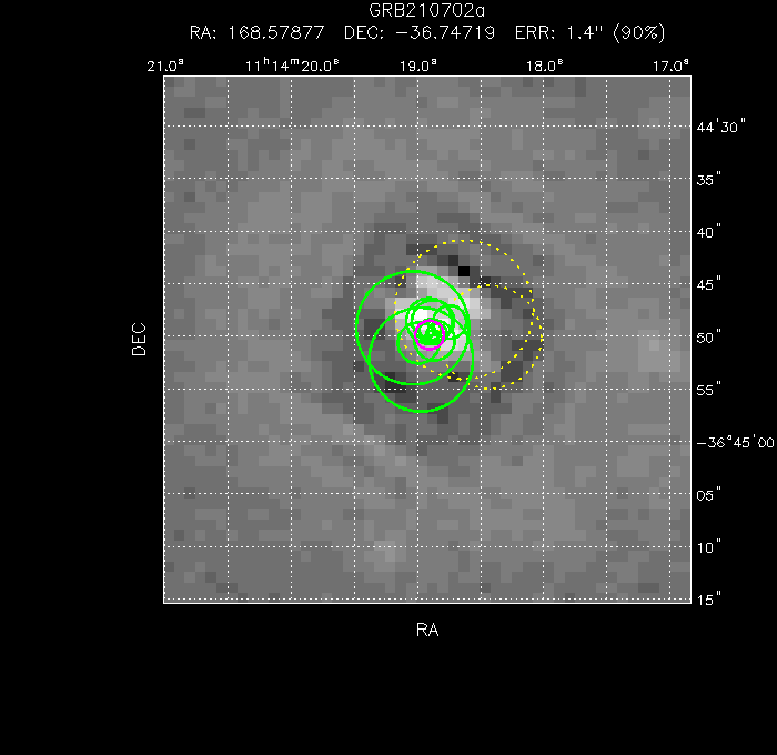 V-band image with the final position and all component positions