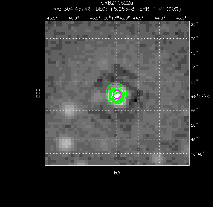 V-band image with the final position and all component positions