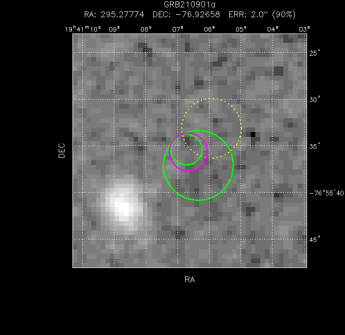 V-band image with the final position and all component positions